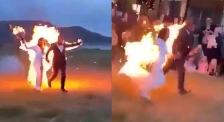 Llegaron ardiendo a su boda