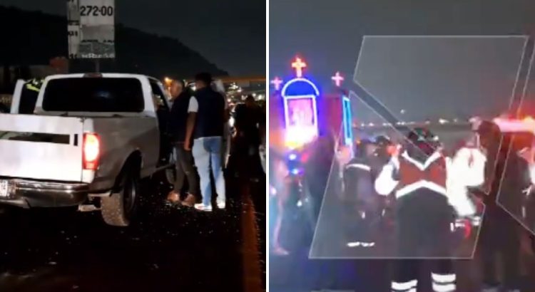 Arrolla camioneta a peregrinos en la México-Puebla; reportan varios muertos