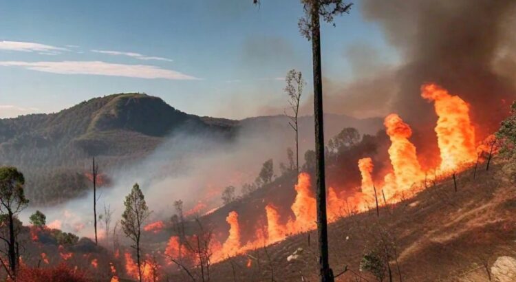 Incendio forestal en el Cerro del Zapatero, Puebla