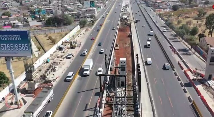 Cortes intermitentes en la autopista México-Puebla por obras del Trolebús Chalco-Santa Martha