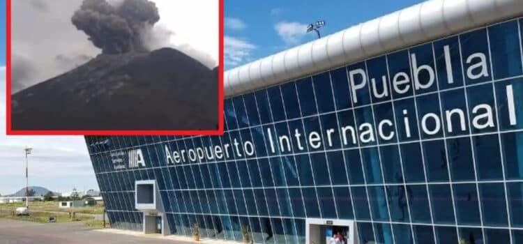 Ceniza del Popocatépetl paraliza operaciones en el Aeropuerto de Puebla