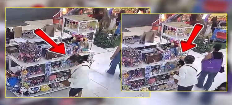 Captan a abuelita robando en Plaza Dorada, Puebla