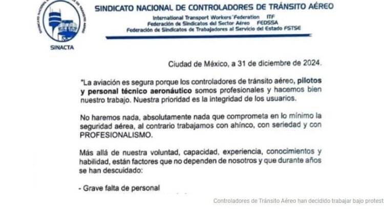 Controladores aéreos trabajan bajo protesta