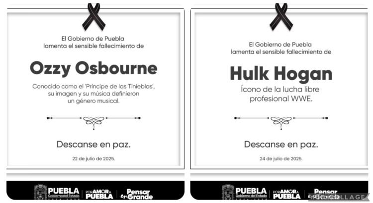 Critican al Gobierno de Puebla por esquelas a famosos