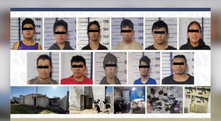 Detienen a 11 personas y aseguran armas tras desaparición en Amozoc